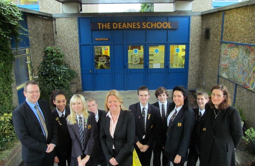 Rebecca at a Save The Deanes School rally