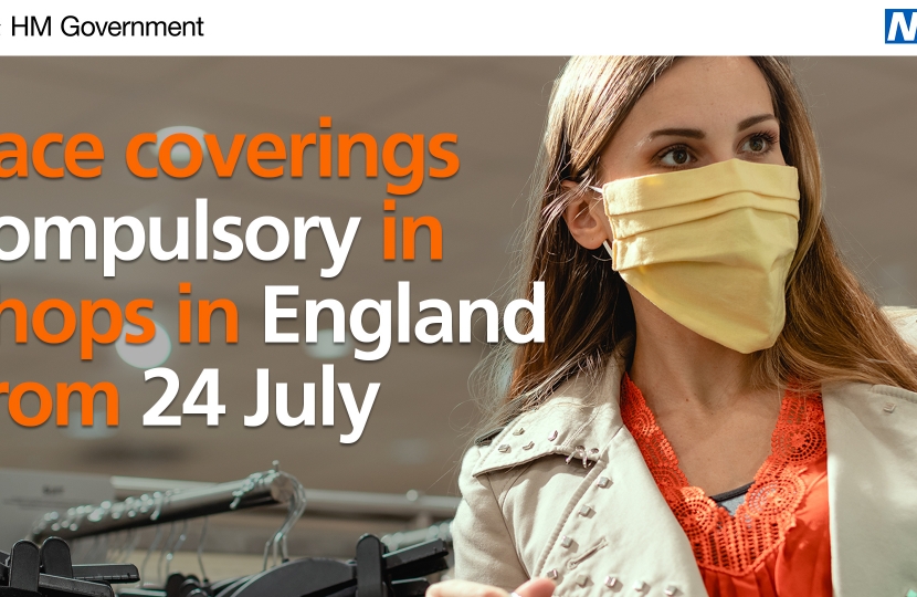 Mandatory face coverings in shops from 24 July