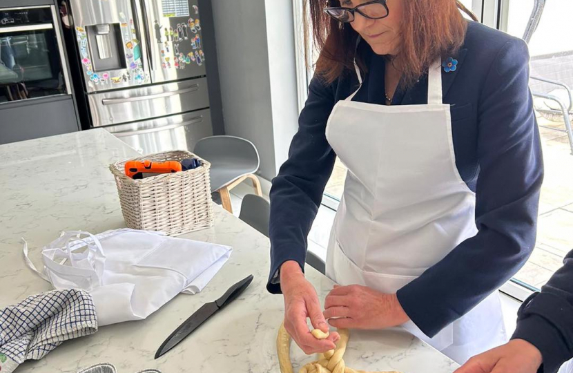 Rebecca making Challah with Mrs Friedman