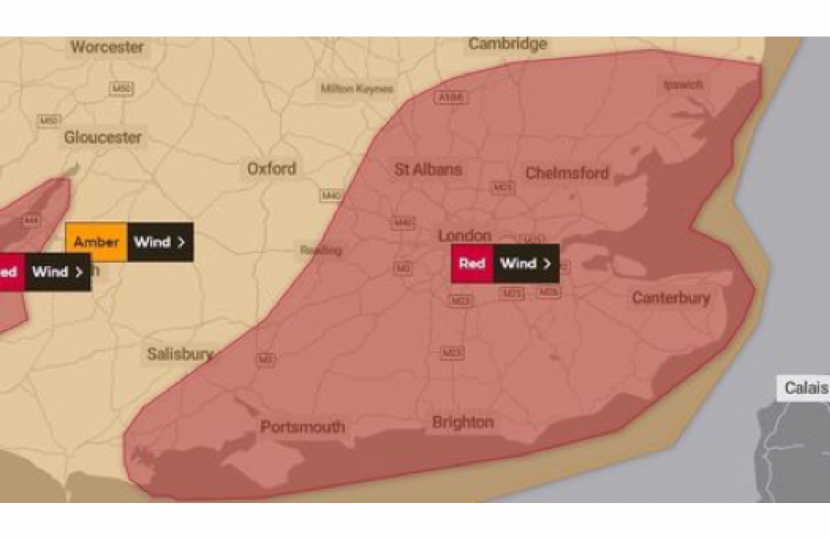 Red Weather Warning Essex