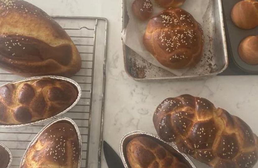 Rebecca making Challah with Mrs Friedman