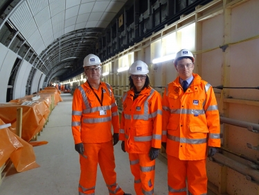 Rebecca Harris MP with Crossrail Staff