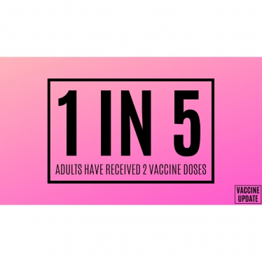 1 in 5 adults have received 2 vaccine doses